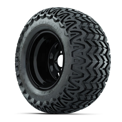 Set of (4) 12 in Black Steel Wheels with 23x10.5-12 GTW Predator All-Terrain Tires