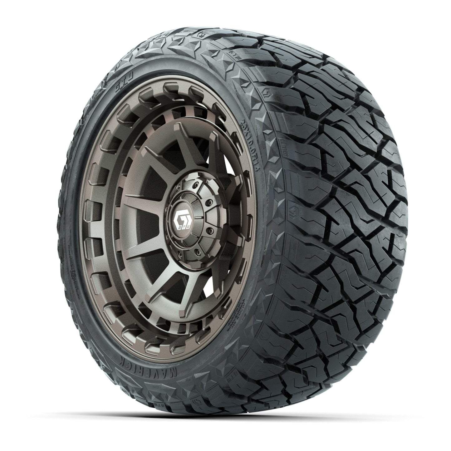GTW Barricade Satin Bronze 14 in Wheels with 23x10.00-R14 Maverick All-Terrain Tires – Full Set
