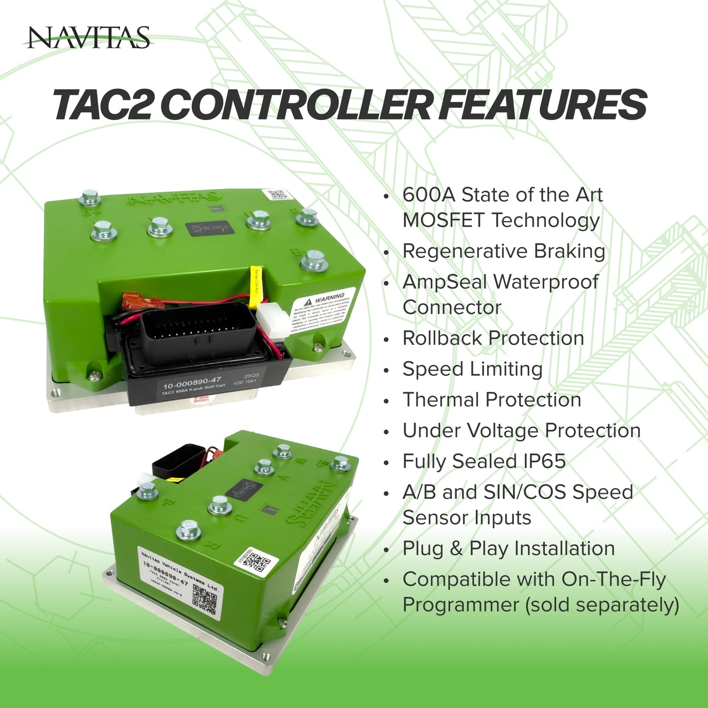 ICON / Advanced EV Navitas 440-Amp 48-Volt AC Upgrade TAC2 Controller Kit w/Bluetooth