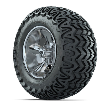 GTW® Godfather Chrome 12 in Wheels with 23X10.5-12 Predator All-Terrain Tires – Full Set