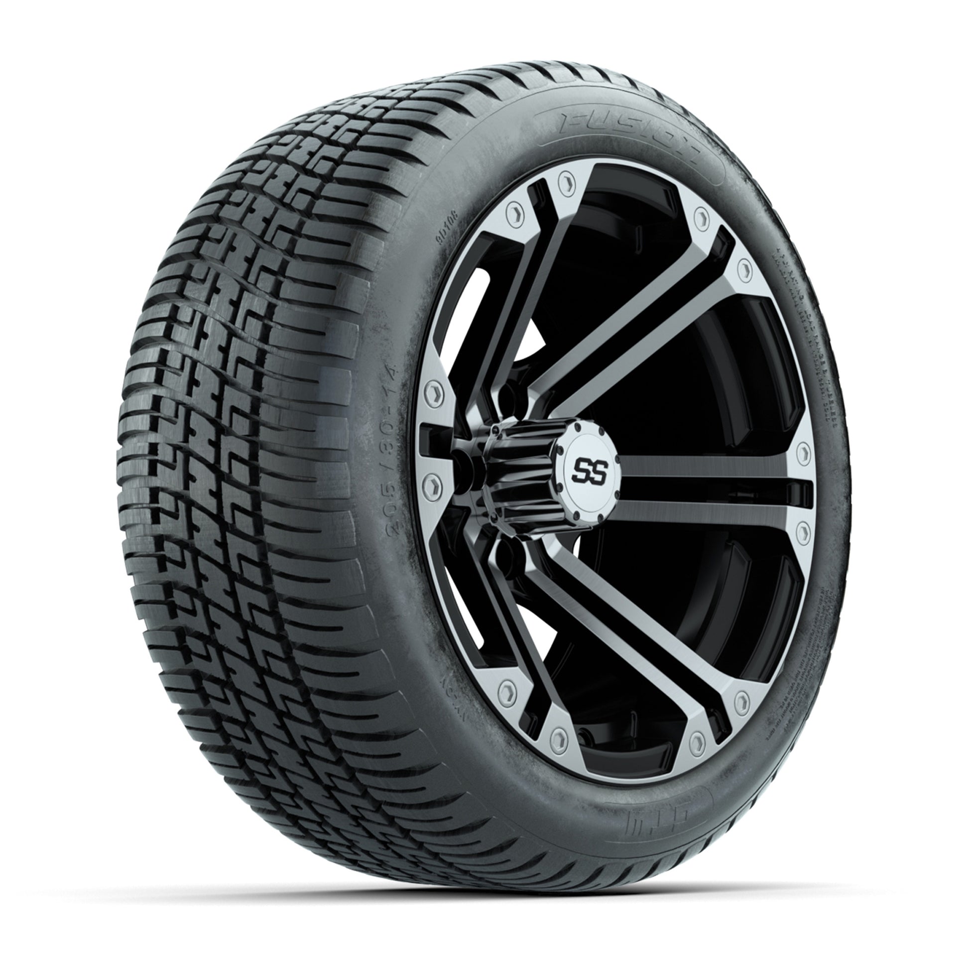 Set of (4) 14" GTW® Machined/Black Specter Wheels On Lo-Pro Tires