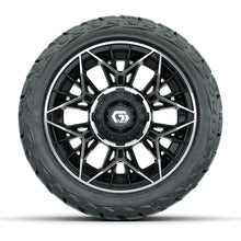 GTW Stellar Black/Machined 12 in Wheels with 215/40-R12 Maverick Low-Profile All-Terrain Tires – Full Set