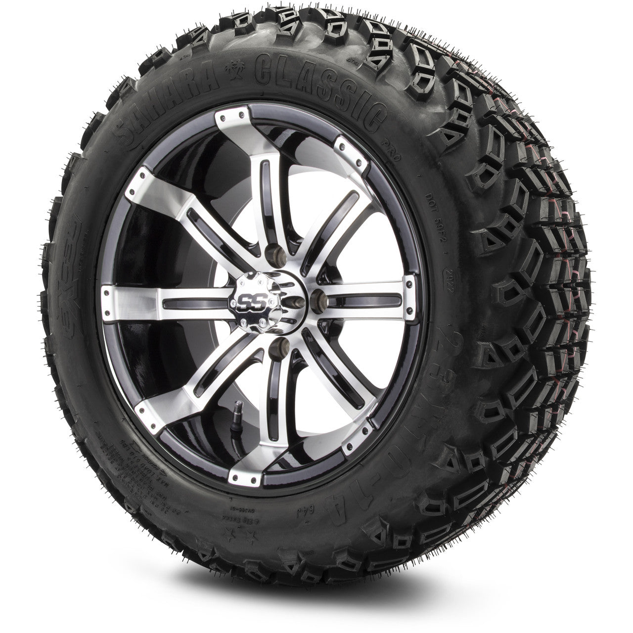 MODZ® 14" Tempest Machined Black Wheels & Off-Road Tires Combo