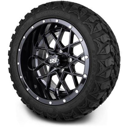 MODZ® 14" Vortex Glossy Black Wheels & Off-Road Tires Combo