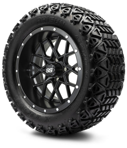 MODZ® 14" Vortex Matte Black Wheels & Off-Road Tires Combo