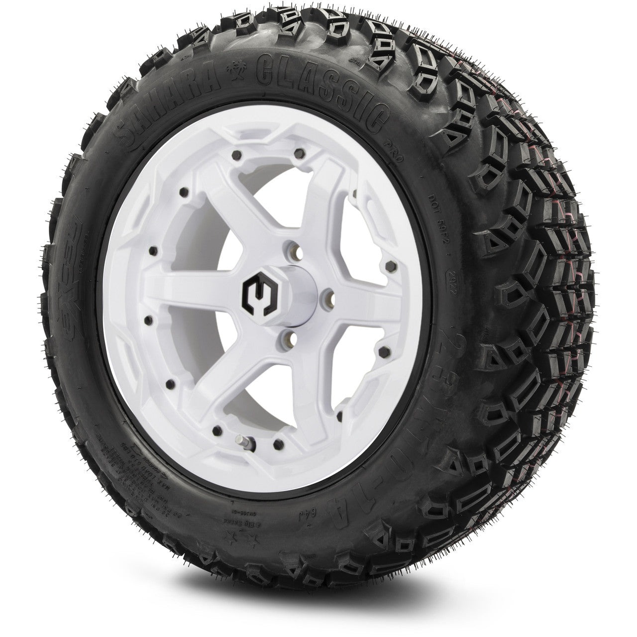 MODZ® 14" Gladiator Glossy White Wheels & Off-Road Tires Combo