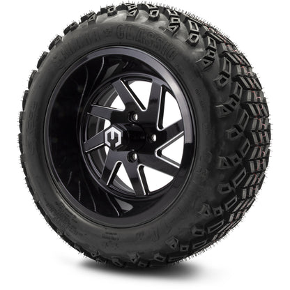 MODZ® 14" Fury Glossy Black with Ball Mill Wheels & Off-Road Tires Combo