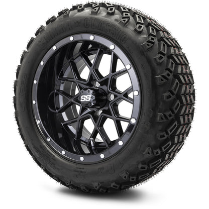 MODZ® 14" Vortex Glossy Black Wheels & Off-Road Tires Combo