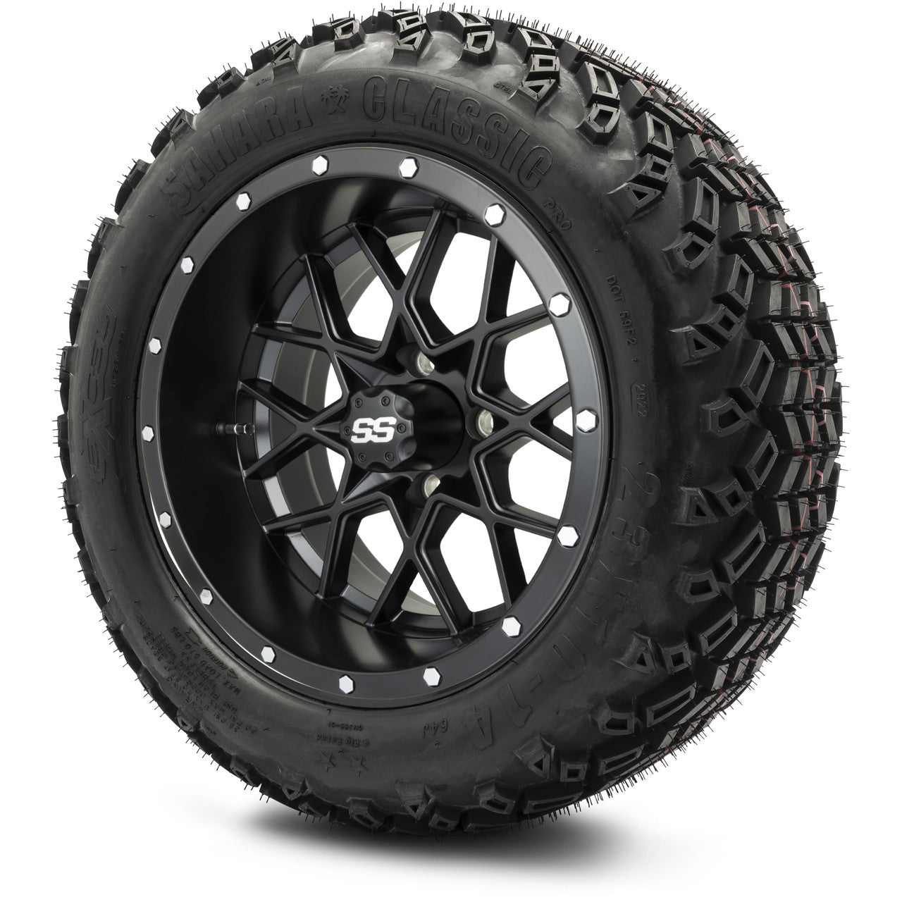 MODZ® 14" Vortex Matte Black Wheels & Off-Road Tires Combo