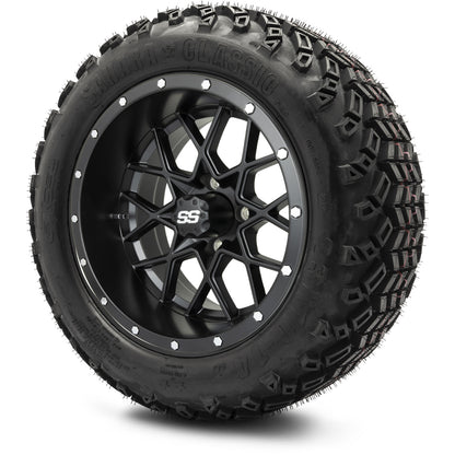 MODZ® 14" Vortex Matte Black Wheels & Off-Road Tires Combo