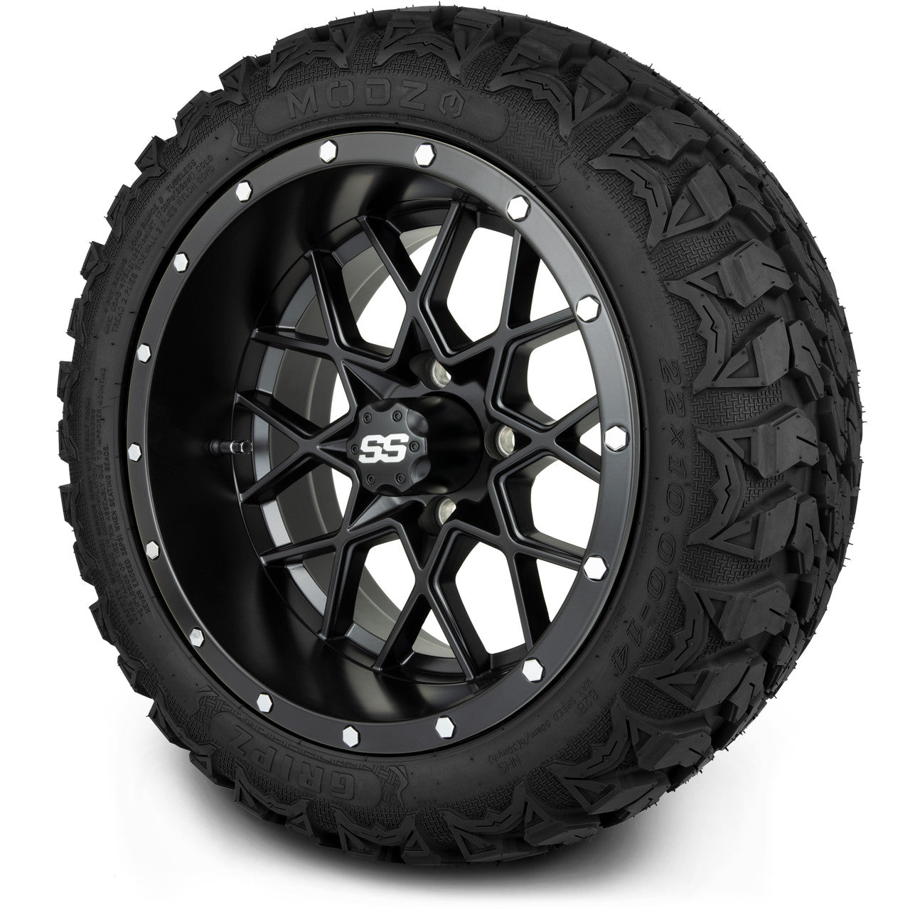 MODZ® 14" Vortex Matte Black Wheels & Off-Road Tires Combo