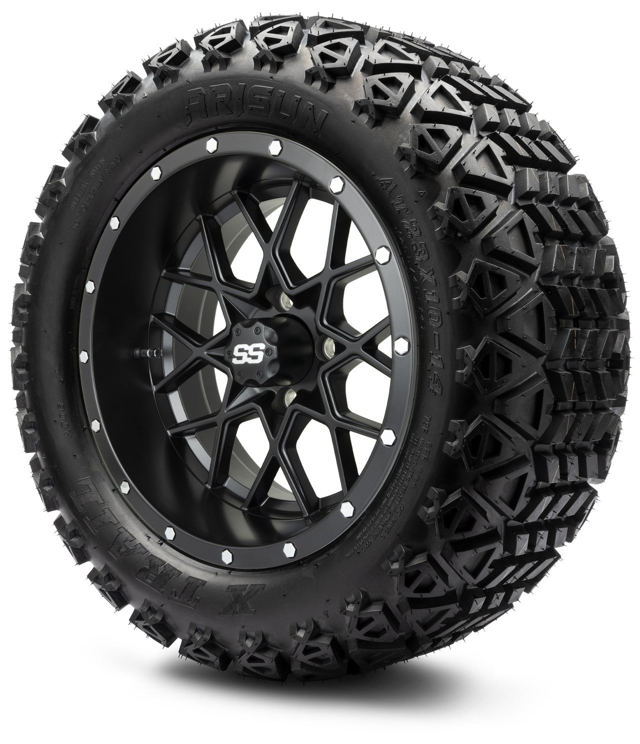 MODZ® 14" Vortex Matte Black Wheels & Off-Road Tires Combo