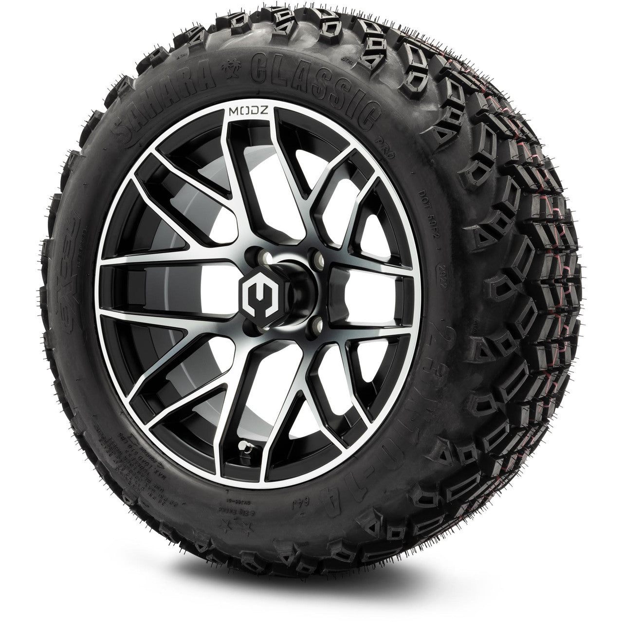 MODZ® 14" Matrix Machined Black Wheels & Off-Road Tires Combo