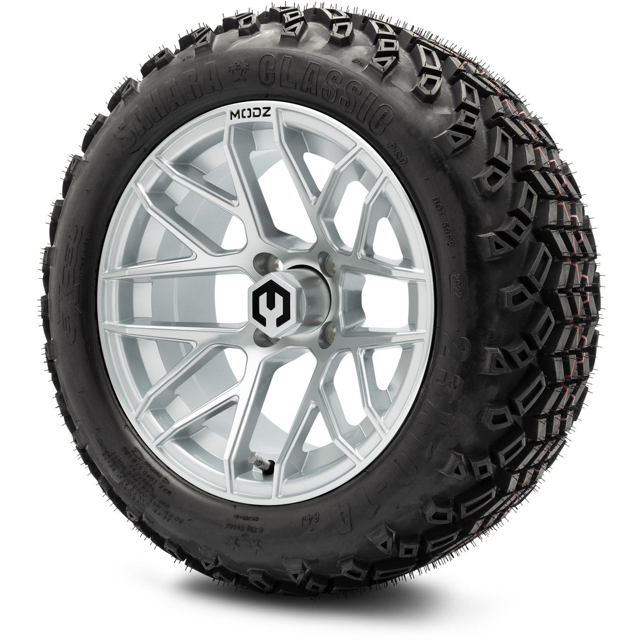 MODZ® 14" Matrix Silver Wheels & Off-Road Tires Combo