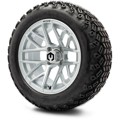 MODZ® 14" Matrix Silver Wheels & Off-Road Tires Combo