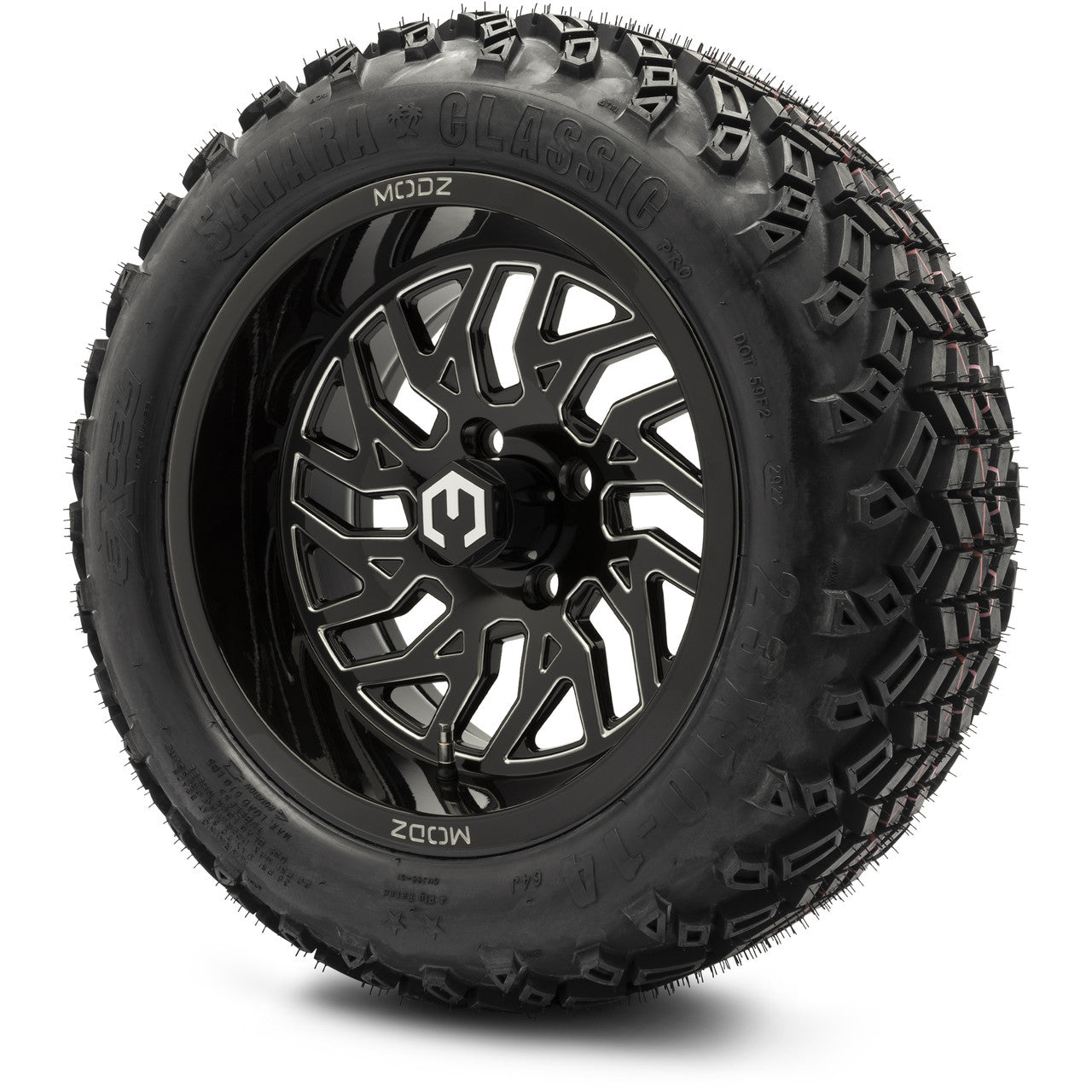 MODZ® 14" Carnage Glossy Black with Ball Mill Wheels & Off-Road Tires Combo