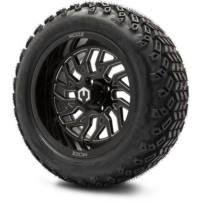 MODZ® 14" Carnage Glossy Black with Ball Mill Wheels & Off-Road Tires Combo