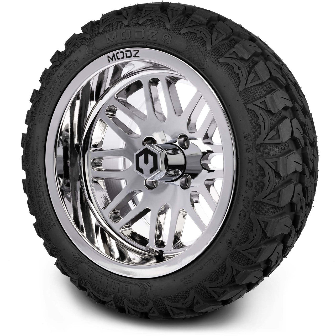 MODZ® 14" Mayhem Chrome Wheels & Off-Road Tires Combo