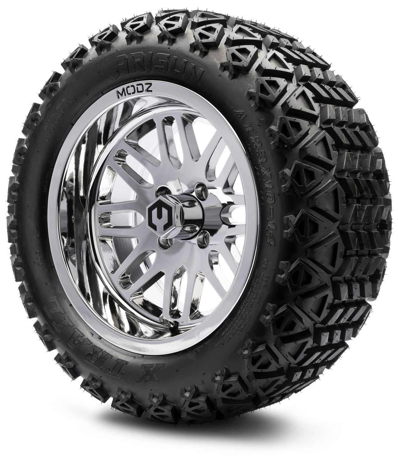 MODZ® 14" Mayhem Chrome Wheels & Off-Road Tires Combo