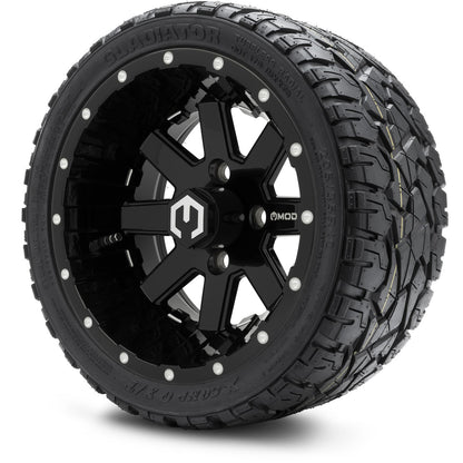 MODZ® 12" Assault Glossy Black with Ball Mill Wheels & Off-Road Tires Combo