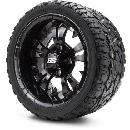 MODZ® 12" Vampire Glossy Black Wheels & Off-Road Tires Combo