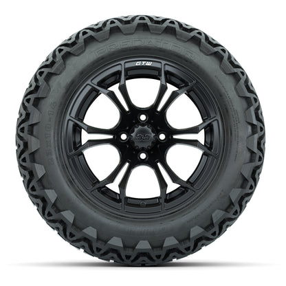 GTW Spyder Matte Black 14 in Wheels with 23x10-14 GTW Predator All-Terrain Tires – Full Set