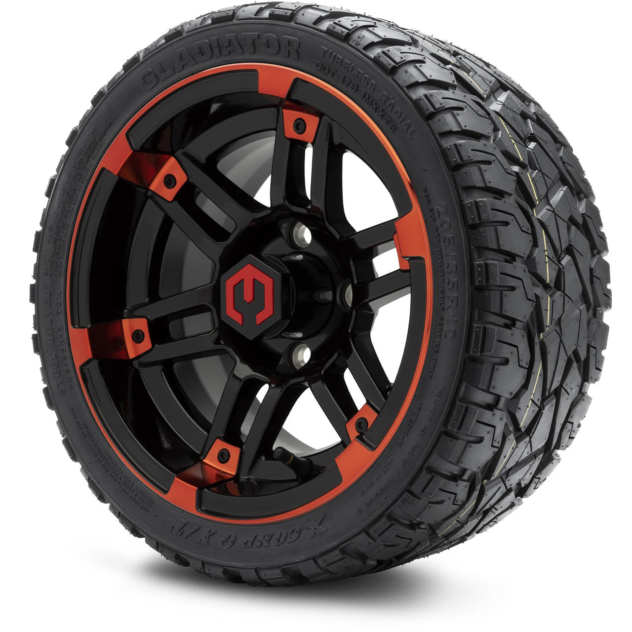 MODZ® 12" Aftershock Red and Black Wheels & Off-Road Tires Combo