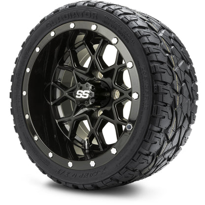 MODZ® 12" Vortex Glossy Black Wheels & Off-Road Tires Combo