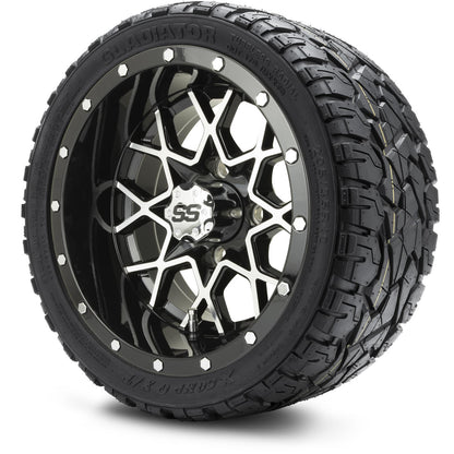 MODZ® 12" Vortex Machined Black Wheels & Off-Road Tires Combo