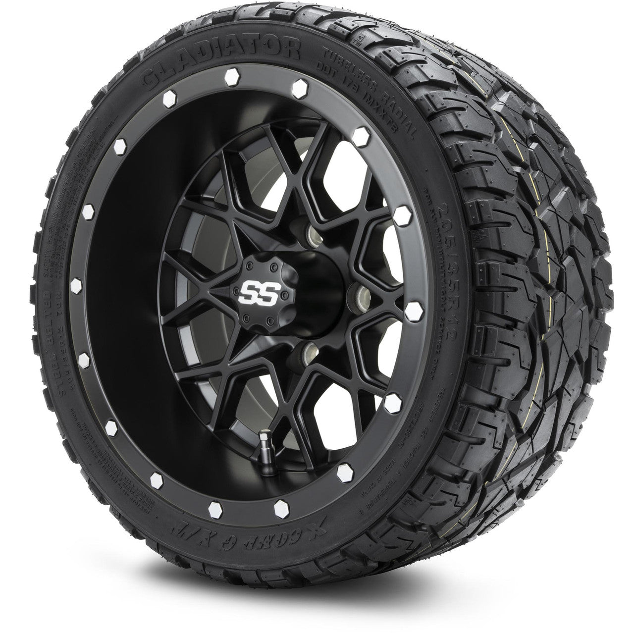 MODZ® 12" Vortex Matte Black Wheels & Off-Road Tires Combo