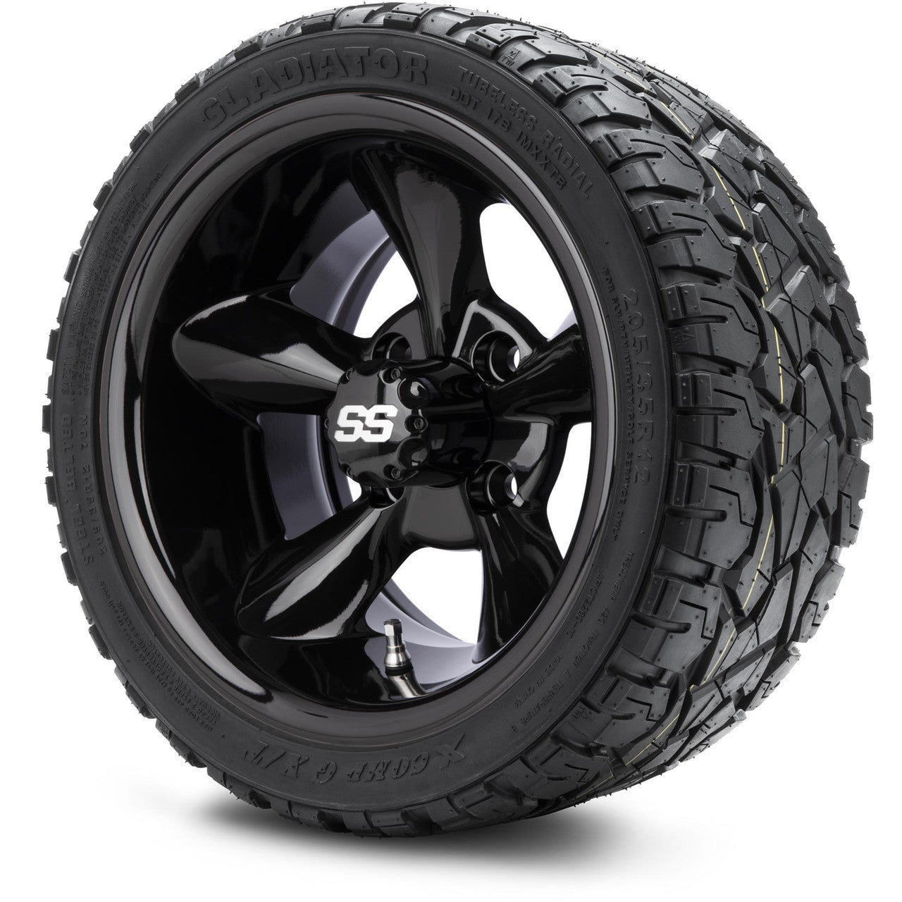 MODZ® 12" Godfather Glossy Black Wheels & Off-Road Tires Combo