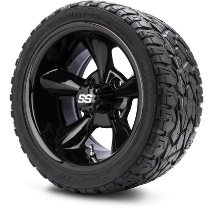 MODZ® 12" Godfather Glossy Black Wheels & Off-Road Tires Combo
