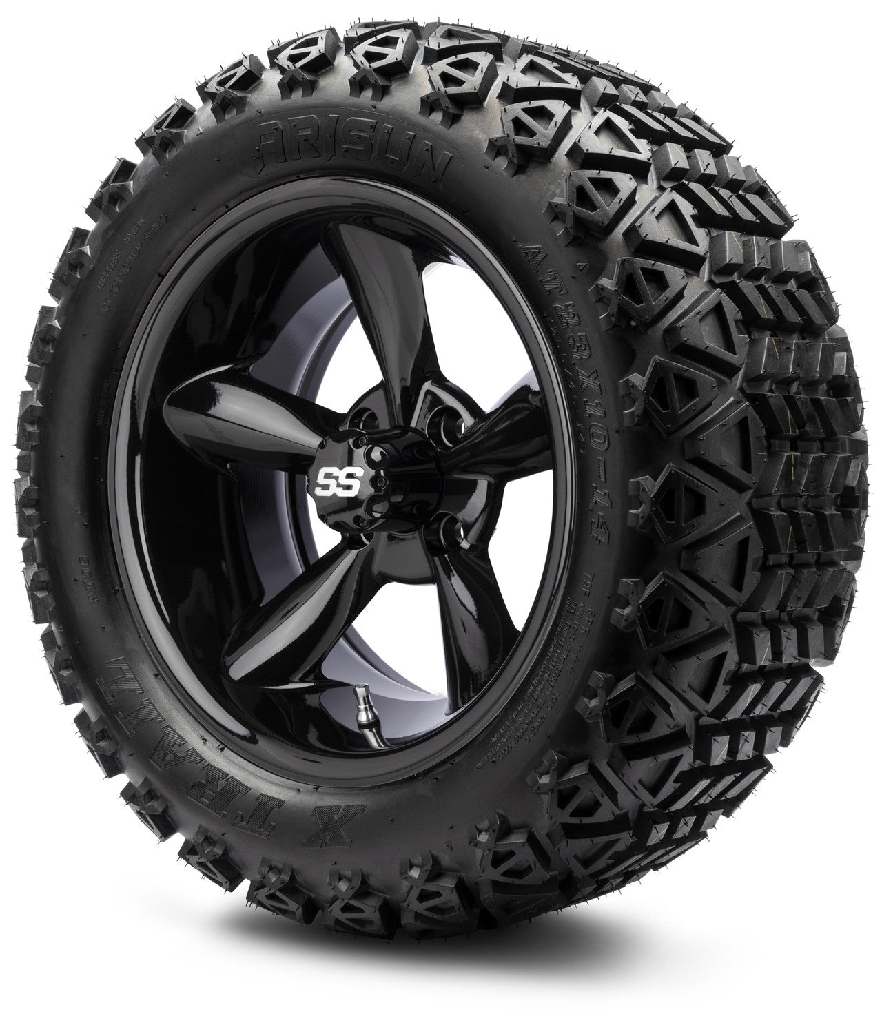MODZ® 14" Godfather Glossy Black Wheels & Off-Road Tires Combo