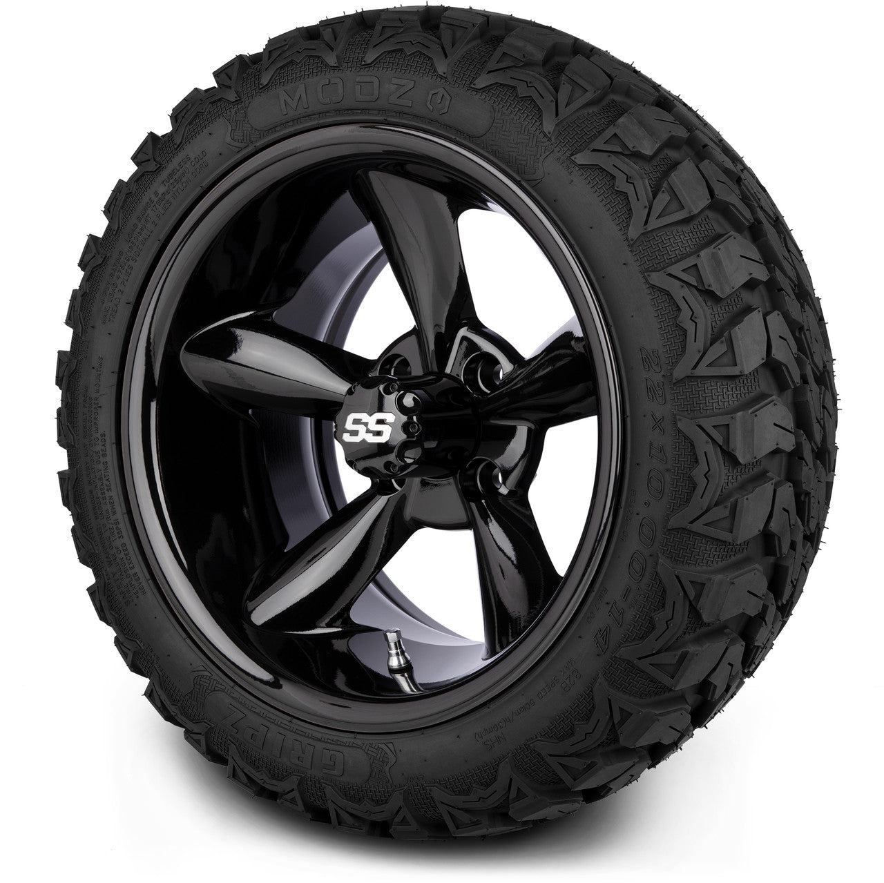 MODZ® 14" Godfather Glossy Black Wheels & Off-Road Tires Combo