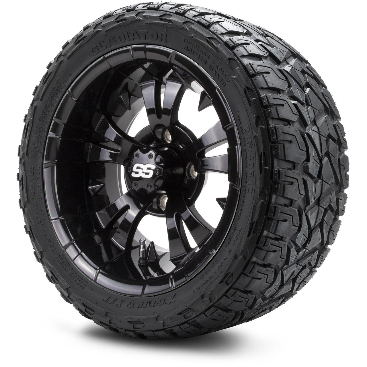 MODZ® 12" Vampire Glossy Black Wheels & Off-Road Tires Combo