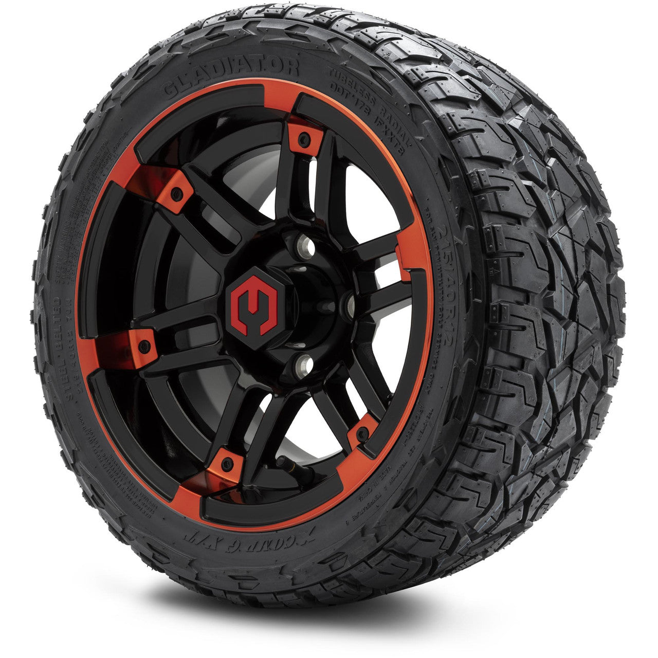 MODZ® 12" Aftershock Red and Black Wheels & Off-Road Tires Combo