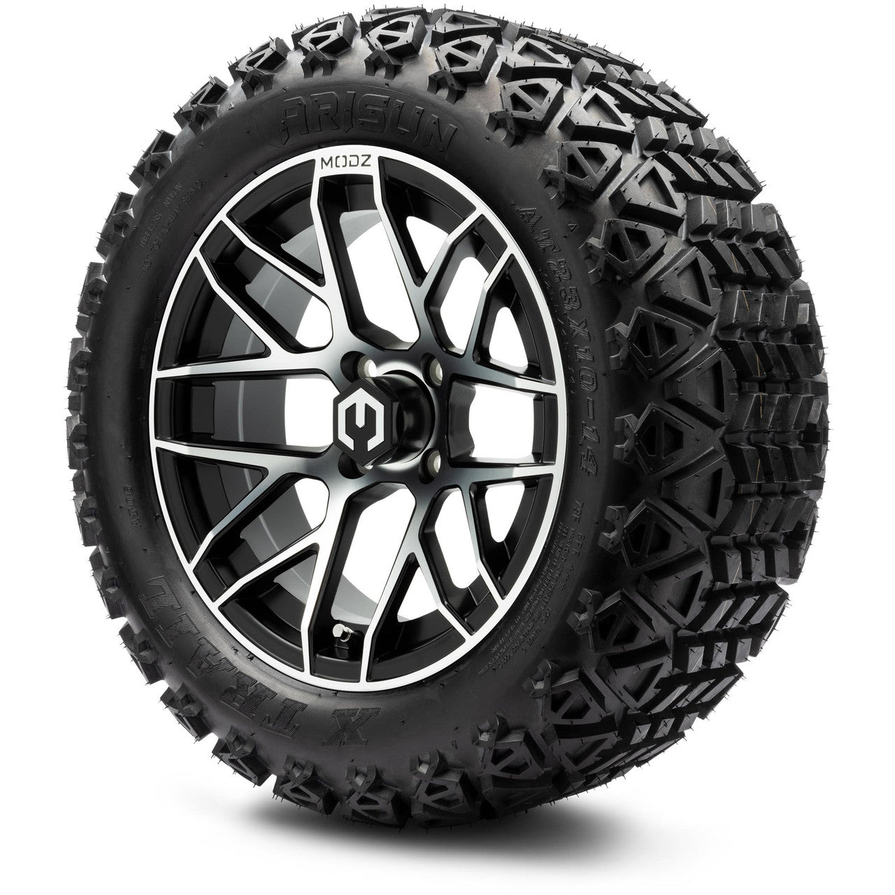 MODZ® 14" Matrix Machined Black Wheels & Off-Road Tires Combo