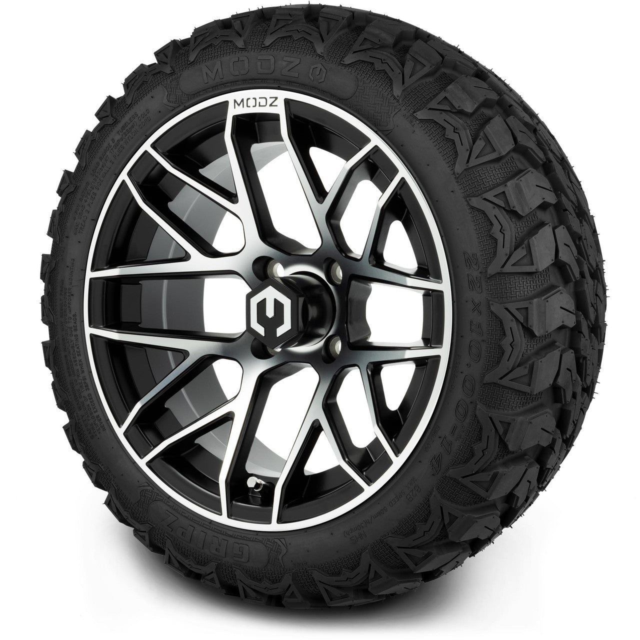 MODZ® 14" Matrix Machined Black Wheels & Off-Road Tires Combo