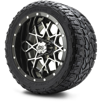 MODZ® 12" Vortex Machined Black Wheels & Off-Road Tires Combo