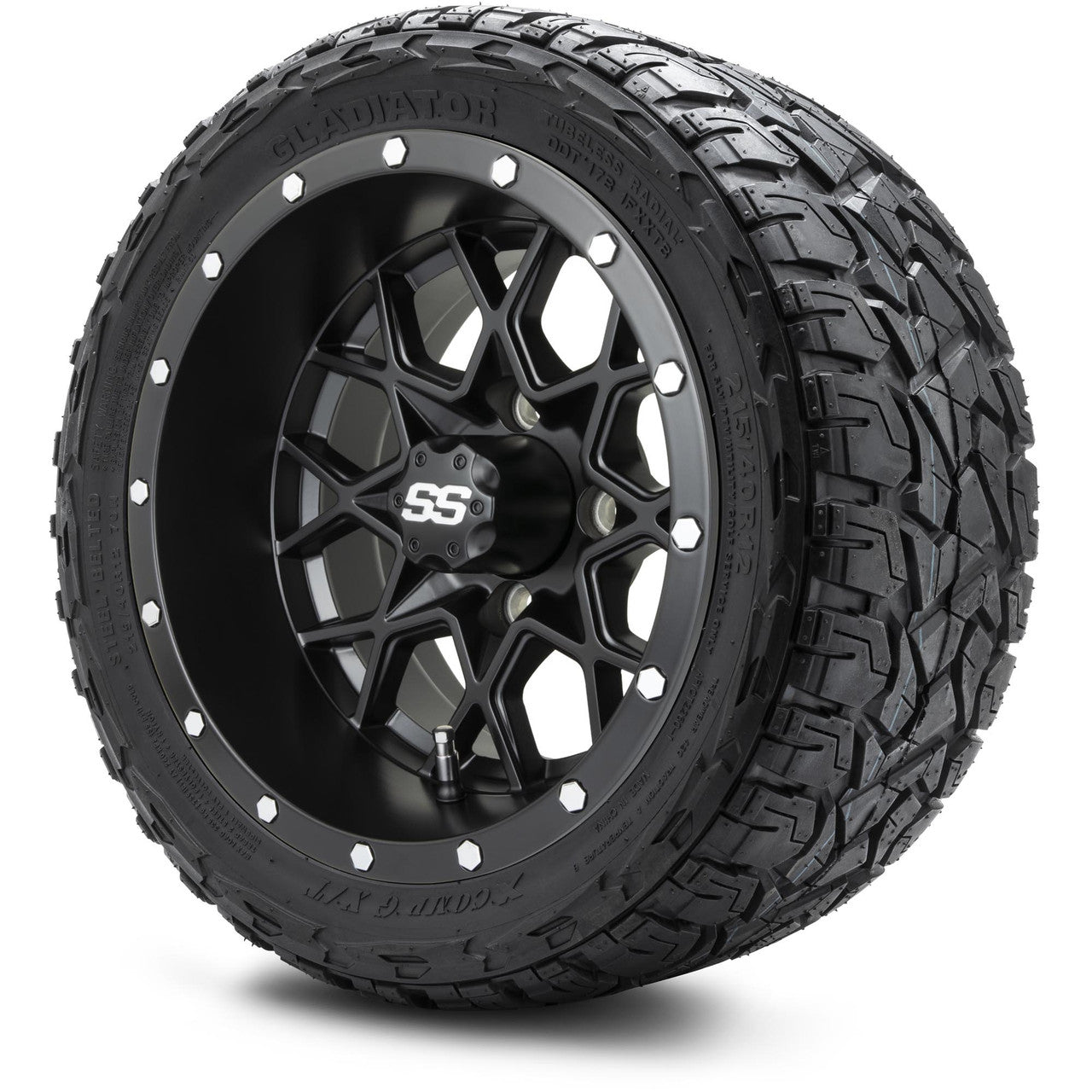 MODZ® 12" Vortex Matte Black Wheels & Off-Road Tires Combo