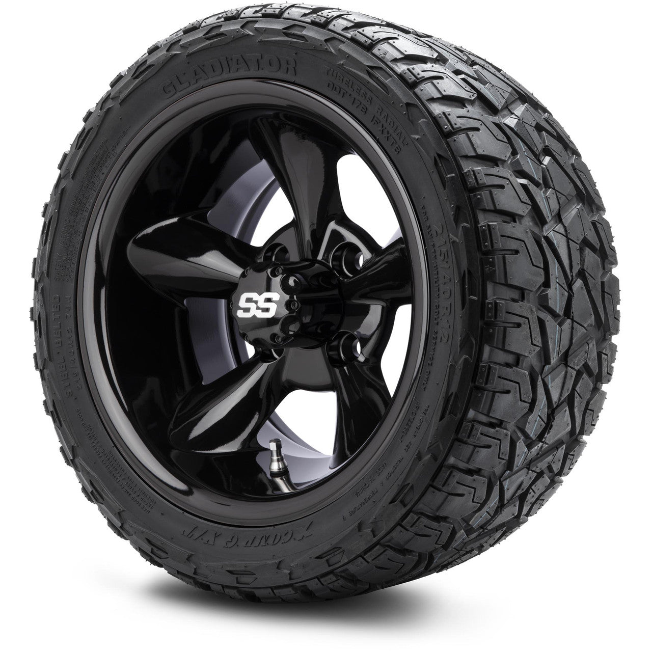 MODZ® 12" Godfather Glossy Black Wheels & Off-Road Tires Combo