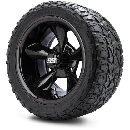 MODZ® 12" Godfather Glossy Black Wheels & Off-Road Tires Combo