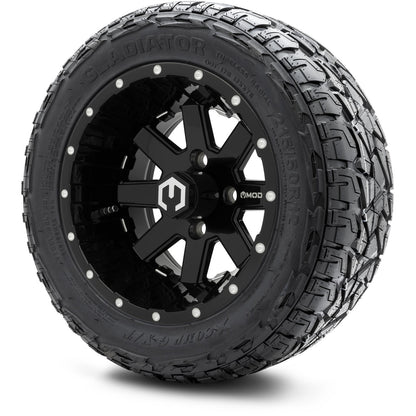 MODZ® 12" Assault Glossy Black with Ball Mill Wheels & Off-Road Tires Combo