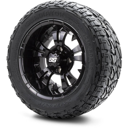 MODZ® 12" Vampire Glossy Black Wheels & Off-Road Tires Combo