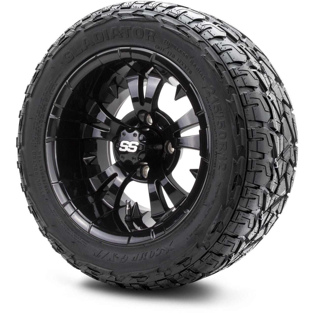 MODZ® 12" Vampire Glossy Black Wheels & Off-Road Tires Combo