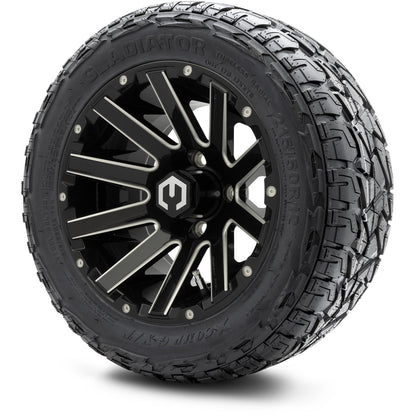 MODZ® 12" Mauler Glossy Black with Ball Mill Wheels & Off-Road Tires Combo
