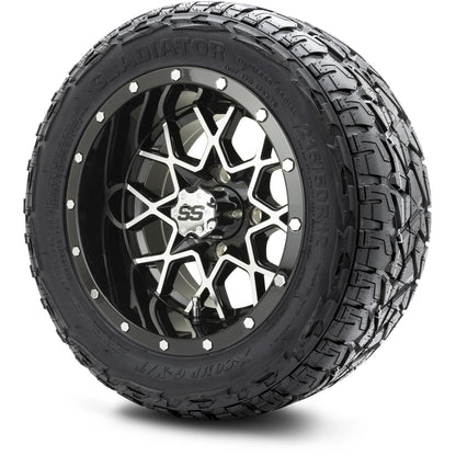 MODZ® 12" Vortex Machined Black Wheels & Off-Road Tires Combo