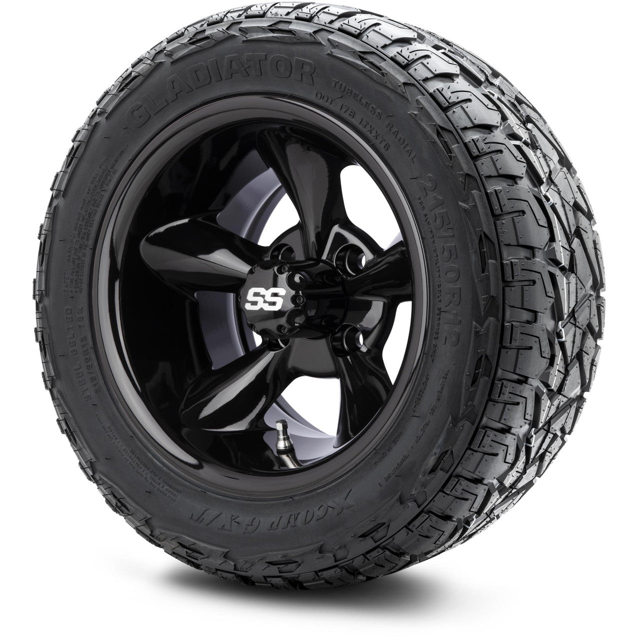 MODZ® 12" Godfather Glossy Black Wheels & Off-Road Tires Combo