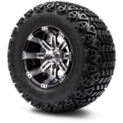 MODZ® 10" Tempest Machined Black Wheels & Off-Road Tires Combo
