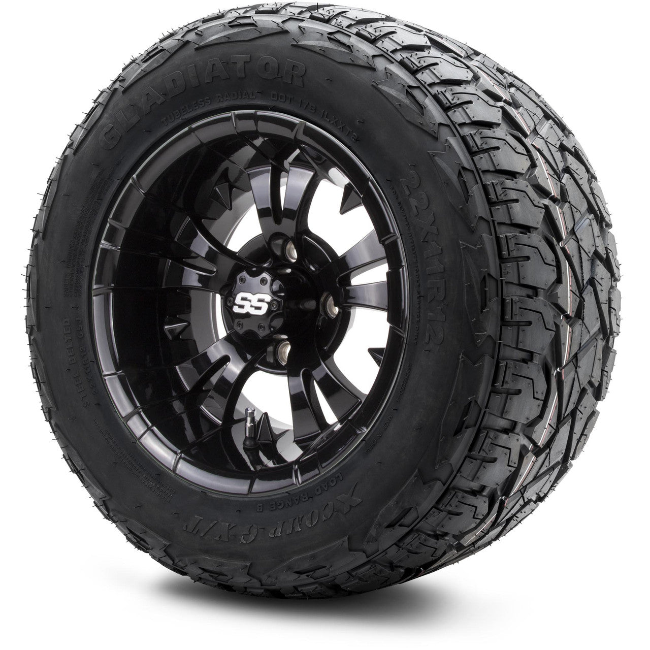 MODZ® 12" Vampire Glossy Black Wheels & Off-Road Tires Combo
